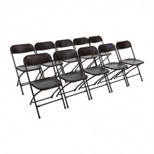 Black Folding Chairs - Set of 10 - Bolero - Fourniresto