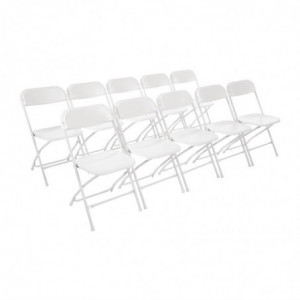 Folding White Chairs - Bolero - Fourniresto