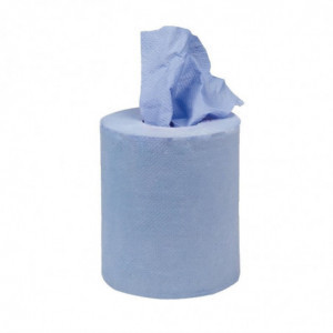 Mini Central Feed Roll 1 Ply - Blue - Pack of 12 - Jantex