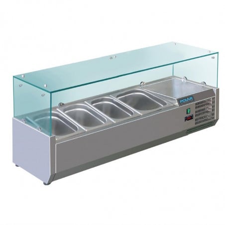 Vitrina refrigerada com 3 recipientes GN 1/3 e 1 recipiente GN 1/2 Série G - Polar - Fourniresto