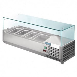 Vitrina refrigerada com 3 recipientes GN 1/3 e 1 recipiente GN 1/2 Série G - Polar - Fourniresto