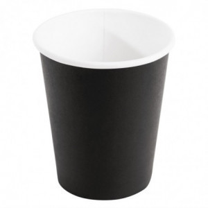 Disposable Black Hot Drink Cups - 225ml - Pack of 1000 - Fiesta