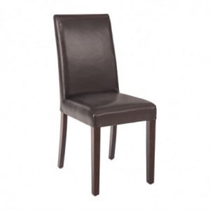 Cadeiras em couro sintético marrom escuro - Bolero - Fourniresto