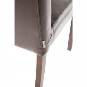 Dark Brown Faux Leather Chairs - Bolero - Fourniresto