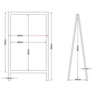 Painel de calçada em moldura de madeira 1200 x 700mm - Olympia - Fourniresto