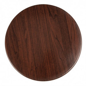 Round Dark Brown Table Top - 600mm - Bolero