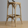 Wooden Bar Stool with Crossed Backrest - Metal - Bolero - Fourniresto