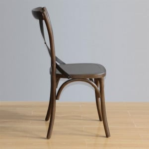 Walnut-colored chairs with crossed back - Bolero - Fourniresto