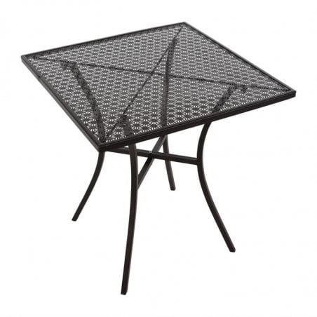 Table Bistro Carrée En Acier Ajouré - Noire - 700Mm - Bolero - Fourniresto