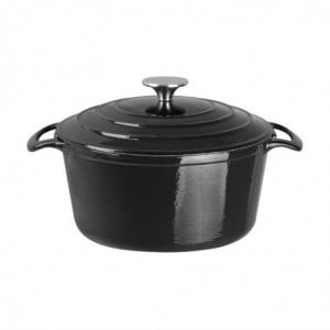 Large Black Round Casserole Dish - 4L - Vogue