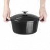 Large Black Round Casserole Dish - 4L - Vogue