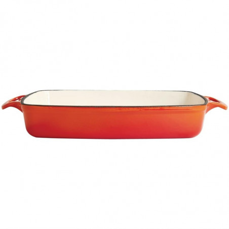 Rectangular Orange Cast Iron Dish - 2.8L - Vogue