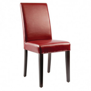 Chairs in faux leather - Red - Bolero - Fourniresto