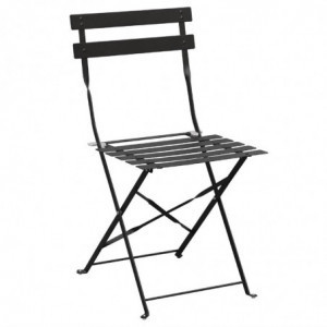 Cadeiras de terraço em aço - Pretas - Conjunto de 2 - Bolero - Fourniresto