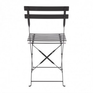 Steel Terrace Chairs - Black - Set of 2 - Bolero - Fourniresto