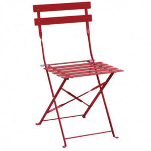 Cadeiras de terraço em aço - vermelhas - conjunto de 2 - Bolero - Fourniresto
