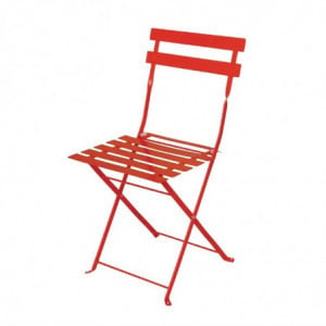 Steel Terrace Chairs - Red - Set of 2 - Bolero - Fourniresto