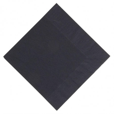 Guardanapos de lanche de papel preto compostáveis - 3 camadas - 30x30 - Pacote de 1000 - FourniResto - Fourniresto