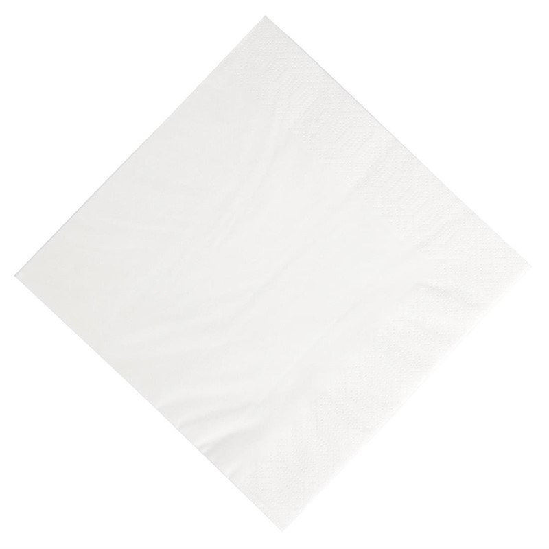 Guardanapos de Almoço de Papel Branco Compostáveis - 3 Camadas - 400 x 400 - Pacote de 1000 - FourniResto