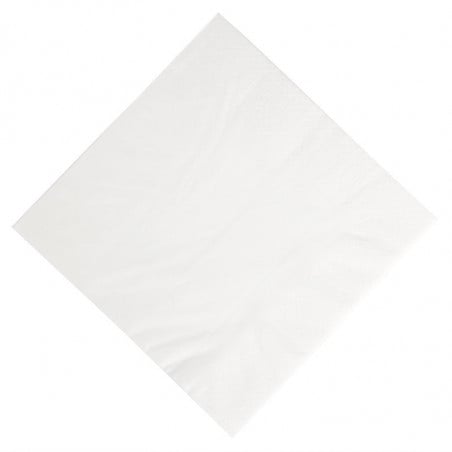 Guardanapos de Almoço de Papel Branco Compostáveis - 3 Camadas - 400 x 400 - Pacote de 1000 - FourniResto