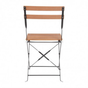 Cadeiras bistrô em imitação de madeira - Conjunto de 2 - Bolero - Fourniresto