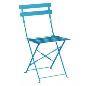 Cadeiras de terraço em aço - azul-turquesa - Conjunto de 2 - Bolero - Fourniresto