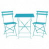 Square steel terrace table - turquoise blue - 600mm - Bolero - Fourniresto