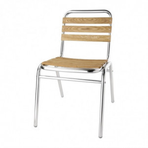 Cadeiras de bistrô em freixo e alumínio - Bolero - Fourniresto