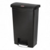 Caixote do lixo com pedal frontal Slim Jim preto - 50L - Rubbermaid