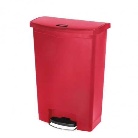 Caixote do lixo com pedal frontal Slim Jim vermelho - 90L - Rubbermaid