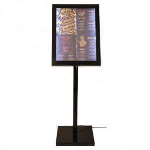 Expositor iluminado LED preto - Securit - Fourniresto