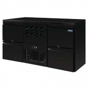 Back-Bar Series U 4 Drawers and Wine Cooler for 8 Bottles - 380L - Polar