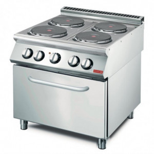 Electric Range 4 Plates on Static Electric Oven - P 700 - Gastro M
