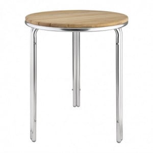 Round table in ash and aluminum 600mm - Bolero - Fourniresto