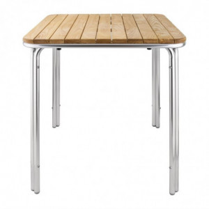 Square table in ash and aluminum 700mm - Bolero - Fourniresto