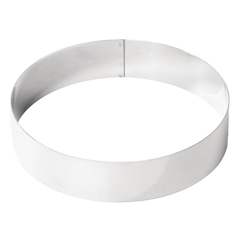 Stainless steel mousse ring 200 x 45mm - De Buyer - Fourniresto