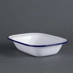 Enamelled steel serving dish 280x190x55mm - Set of 6 - Olympia - Fourniresto