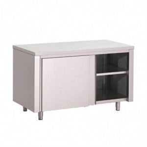 Stainless Steel Cabinet with Sliding Doors - W 1400 x D 700 mm - Gastro M