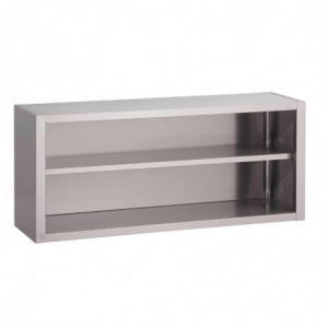 Open Wall-mounted Stainless Steel Cabinet - W 1200 x D 400mm - Gastro M