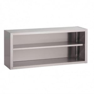 Open Wall-mounted Stainless Steel Cabinet - W 2000 x D 400mm - Gastro M