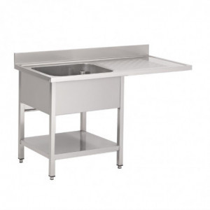 Stainless Steel Sink With Dishwasher Passage W 1200 x D 700 mm - Gastro M