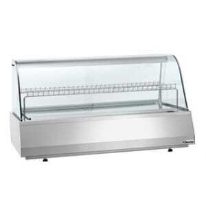 Vitrina refrigerada profissional GN 3/1 com vidro curvo