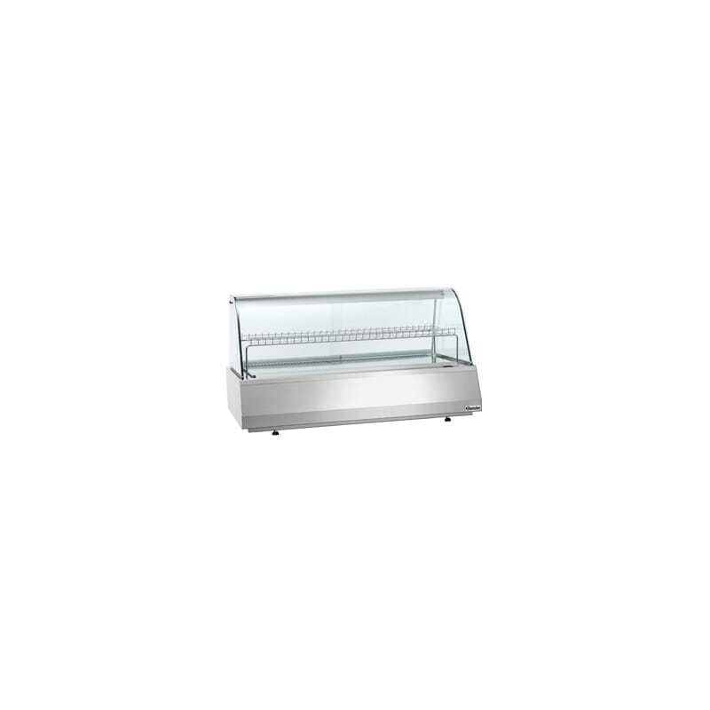 Professional refrigerated display case GN 3/1 with curved glass