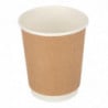 Double wall kraft cups 225ml - Pack of 25 - Fiesta - Fourniresto