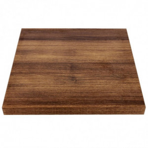 Tampo de mesa quadrado com efeito de madeira de carvalho rústico - L 600mm - Bolero