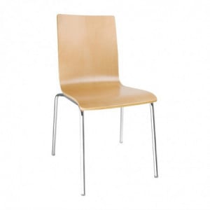 Cadeira com encosto quadrado cor natural - Conjunto de 4 - Bolero - Fourniresto