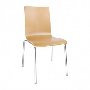Square back natural color chair - Set of 4 - Bolero - Fourniresto