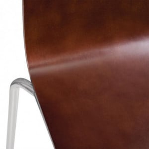 Square dark brown backrest chair - Set of 4 - Bolero - Fourniresto