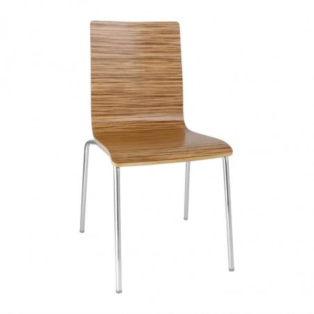 Square zebrawood back chair - Set of 4 - Bolero - Fourniresto