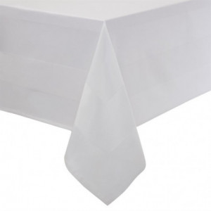 White tablecloth with satin band 910 x 910mm - Mitre Luxury - Fourniresto